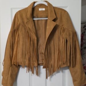 REVEROF Chic Tan Fringe Teddy Jacket